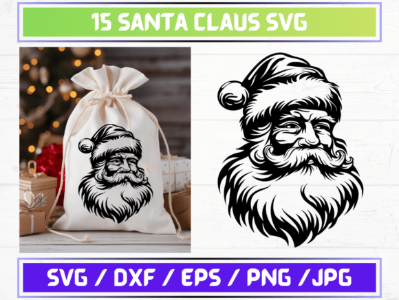15 Santa Claus SVG for Graphics and Crafting