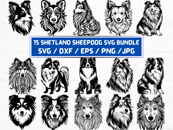 15 Shetland Sheepdog Svg Bundle for Crafts and Graphics