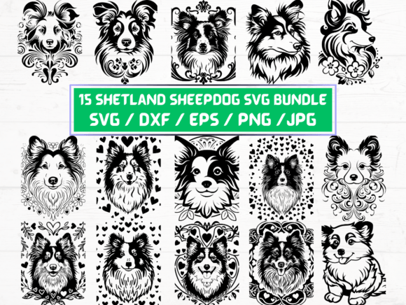 15 Shetland Sheepdog SVG for Crafts and Graphics