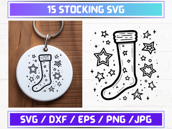 15 Stocking SVG File: Graphics & Graphic Templates for Sellers