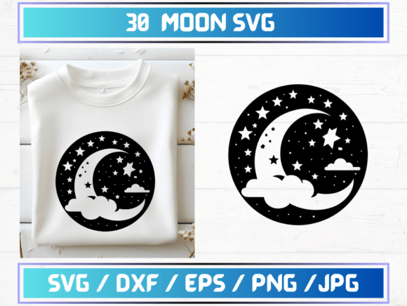 30 Moon SVG Files: A Graphic Template for Modern Branding