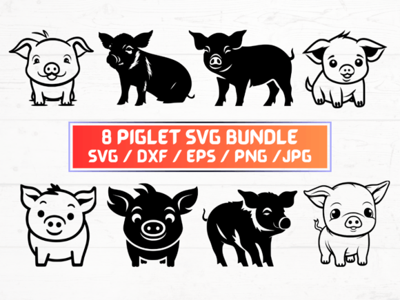 8 Piglet SVG Bundle