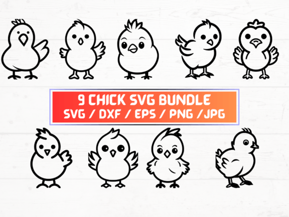 9 Chick SVG: A Graphic Asset for Crafts and Branding