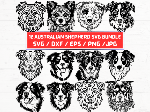 Australian Shepherd SVG Graphics for Crafts & Branding