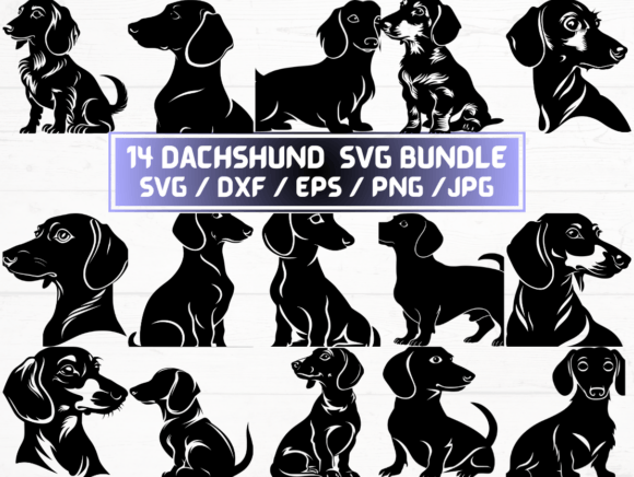 Dachshund Dog Graphics for Crafts & Local Branding