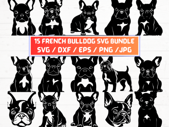 French Bulldog Dog SVG Graphics for Crafts