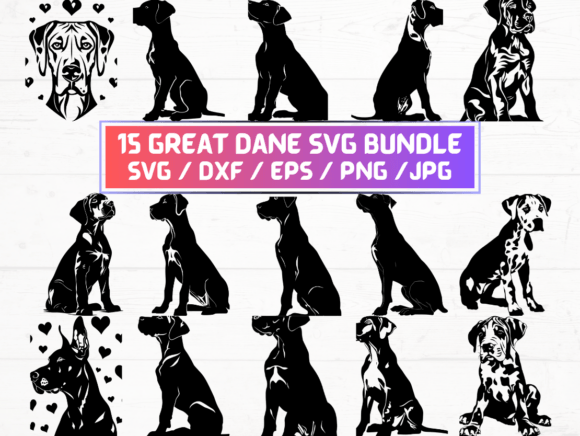 Great Dane Graphics for Crafts and Branding