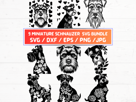 Miniature Schnauzer Dog SVG