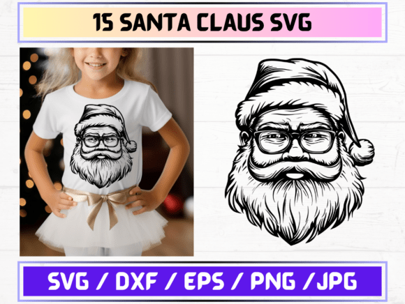 Santa Claus SVG, DXF, EPS, JPG, PNG Graphics