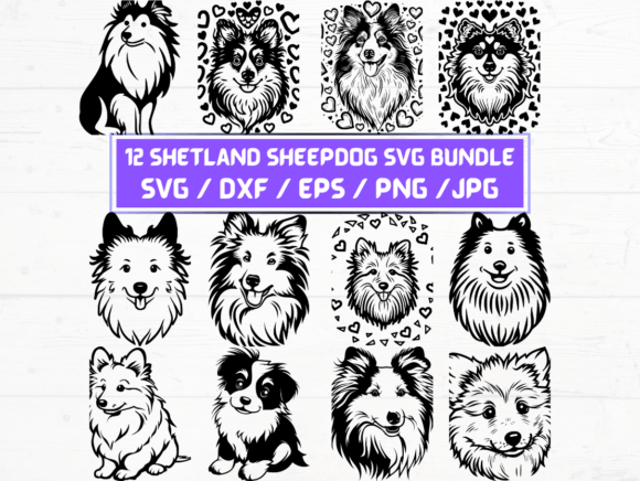 Shetland Sheepdog Svg Bundle for Graphics and Crafts
