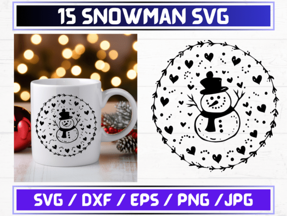 Snowman SVG. DXF. EPS. JPG. PNG
