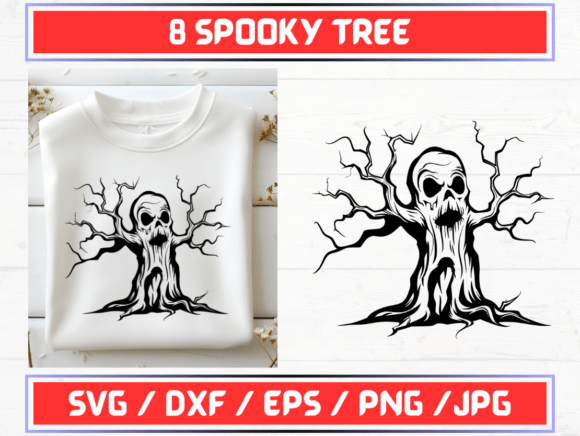 Spooky Tree Graphics for Seasonal Branding