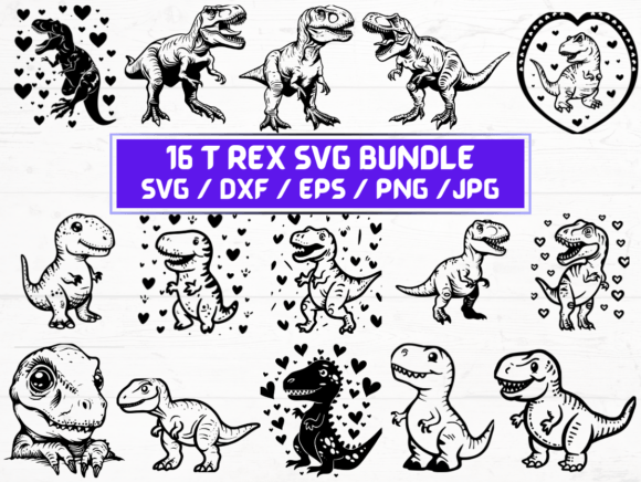 T Rex SVG Bundle: A Graphic Asset for Crafts and Branding