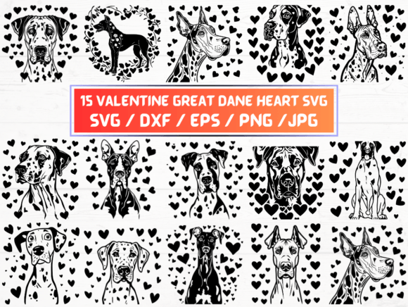 Valentine Great Dane Heart SVG: A Graphic for Crafts and Creativity