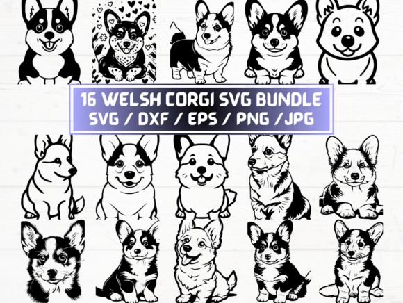Welsh Corgi Graphics for Crafts and Branding