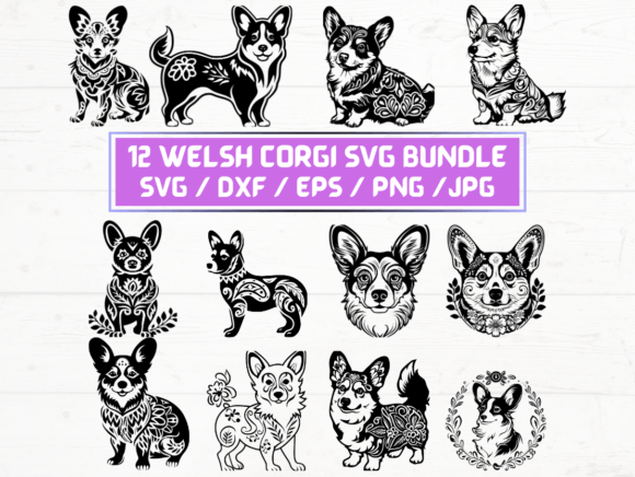 Welsh Corgi Svg Bundle for Graphics and Crafts